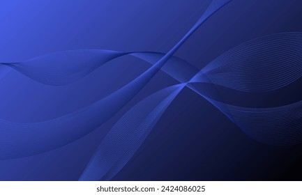blue smooth lines wave curves with gradient abstract background