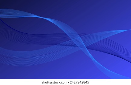Blau Glatte Linien Wellenkurven mit weichem Gradientenhintergrund