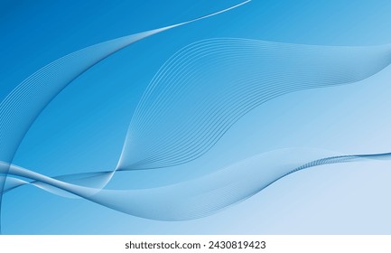 blue smooth lines wave curves abstract background