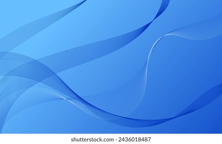 líneas suaves azules ondean curvas con fondo abstracto de degradado suave