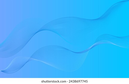 líneas suaves azules ondean curvas con degradado suave fondo abstracto