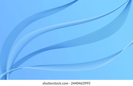 líneas suaves azules ondean curvas con degradado suave fondo abstracto