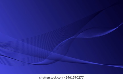 blue smooth lines wave curves with soft gradient abstract background