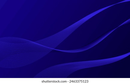 blue smooth lines wave curves on soft gradient abstract background