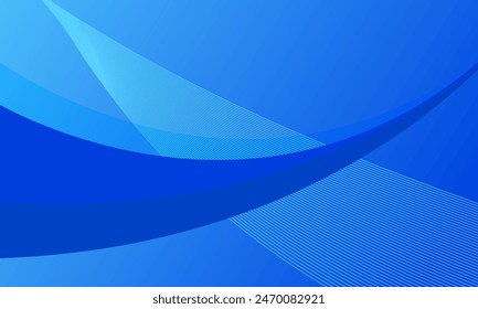 blue smooth lines wave curves on gradient abstract background.