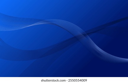 linhas suaves azuis curvas de onda com fundo abstrato gradiente suave