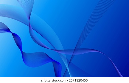 blue smooth lines wave curves soft gradient abstract background