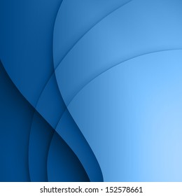 Blue  smooth twist light lines vector background.