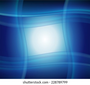Blue smooth twist light lines vector background 