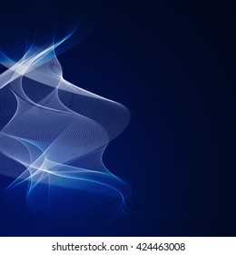 Blue smooth twist light lines background.