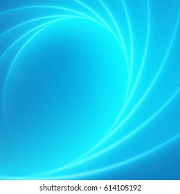 Fondo abstracto del vector de líneas de luz de giro liso azul. Eps 10. Concepto de papel tapiz móvil, telón de fondo web o diseño tipográfico.