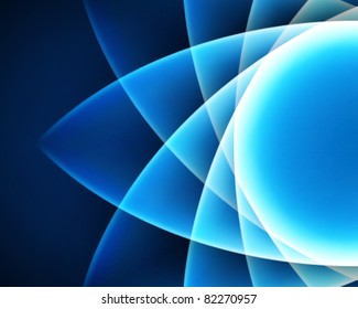 Blue smooth twist light lines vector background. Eps 10.