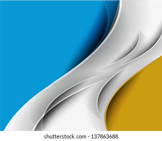 Blue smooth twist lines vector background