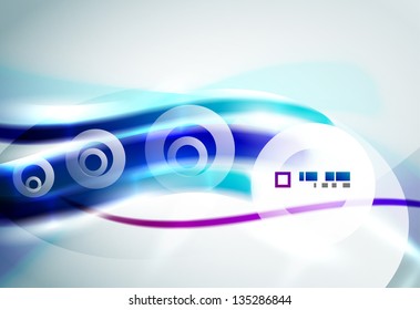 Blue smooth wave abstract design. Vector