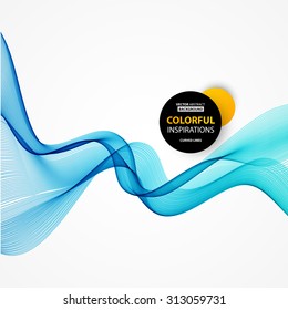  Blue Smooth wave stream line abstract header layout. Vector illustration