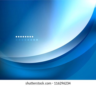 Blue smooth wave template. Abstract background - vector eps10 illustration