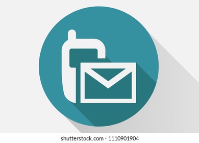 Blue SMS icon.