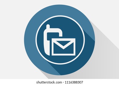 Blue sms icon.