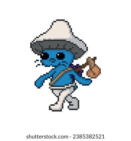 Blue smurf, pixel art meme