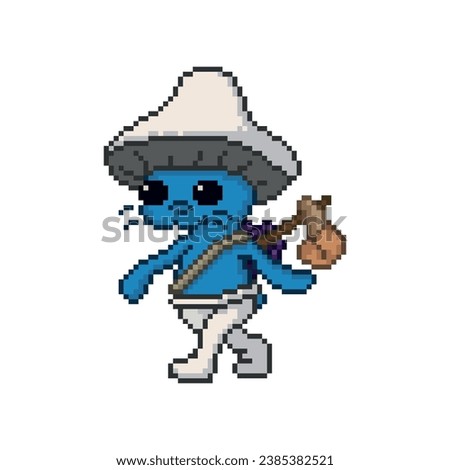 Blue smurf, pixel art meme