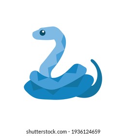 Ilustración de serpiente azul lindo vector