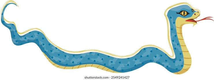 A blue snake isolated on white background. Year of the Serpent. Vector illustration.