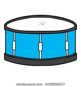 blue snare illustration hand drawn colored vector