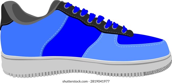 Blue Sneaker with Blue Lace and whitish Gray shoe