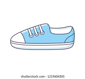 Blue sneaker shoe isolated