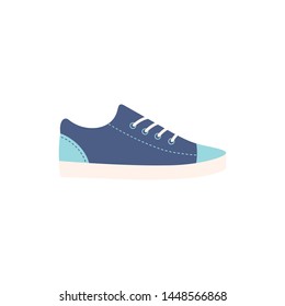 Blue Sneakers in flat style.Fashion sneakers. Vector illustration