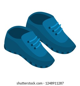 Blue sneakers icon. Isometric of blue sneakers vector icon for web design isolated on white background