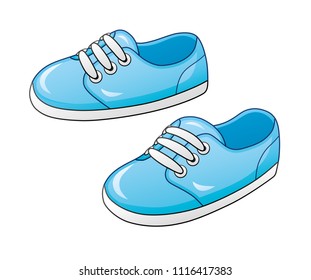 Blue sneakers shoes isolated