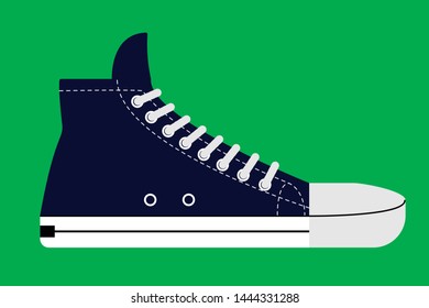 Blue sneakers side view - flat design