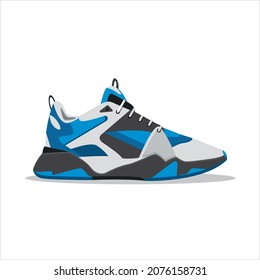 Blue sneakers. Sport shoes. Running shoes. Vector illustration.
EPS 10.