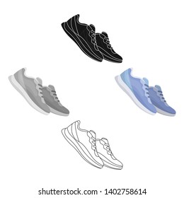 Blue sneakers for sports. Sports shoes .Gym And Workout single icon in cartoon,black style vector symbol stock illustration.