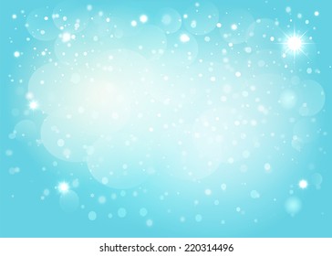 Blue snow bokeh background. Vector EPS10.