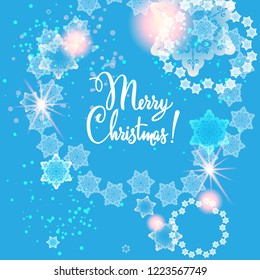 Tarjeta de nieve azul