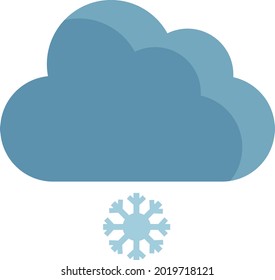Blue Snow cloud, illustration, vector on a white background.