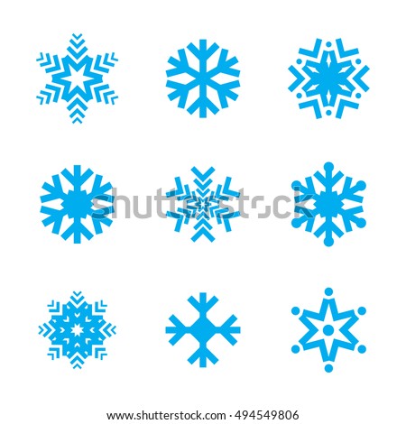 Blue Snow Flake Winter Vector Icon Stock Vector Royalty Free