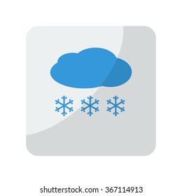 Blue Snow icon on grey rounded square button on white