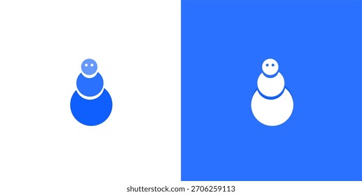 Vector simple del logotipo del hombre azul de la nieve aislado