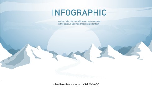 blue snow mountain landscape background vector illustration