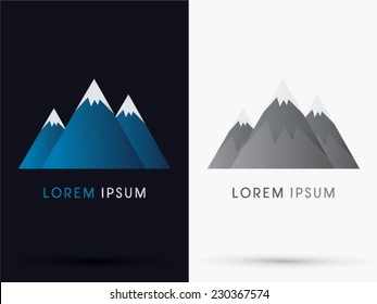 Blue Snow Mountain logo, vector.