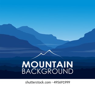 Blue snow mountains at dawn landscape background