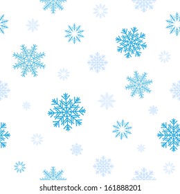 Blue snow pattern for background texture on a winter theme