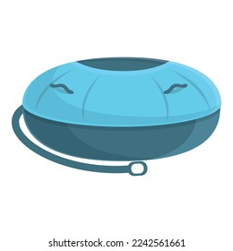 Blue snow tube icon cartoon vector. Winter kid. Activity round