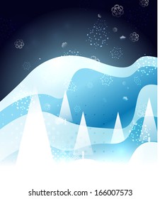 Blue snow winter Christmas glossy design