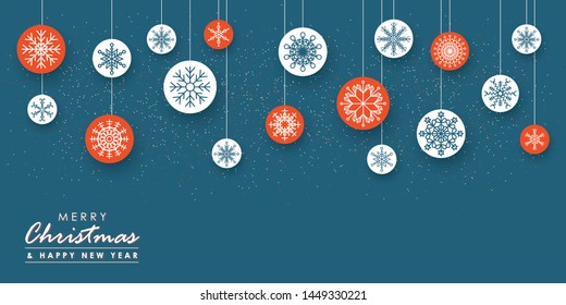 Blue snowflake background with silver glitter decorations