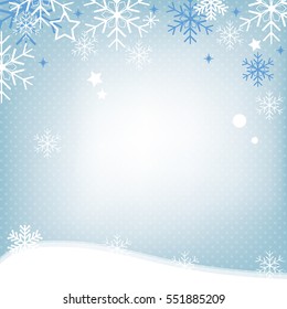 Blue snowflake background. Vector, illustration.