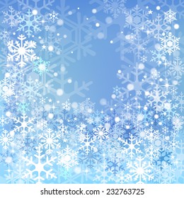 Blue snowflake background.File contains Gradient, Gradient mesh, Transparency, Clipping Masks.